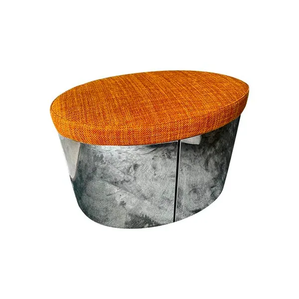 Image of Pouf contenitore Raymond in acciaio (specchiato), Minotti