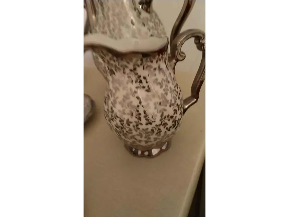 Vintage porcelain and silver tea set (1960s) 5