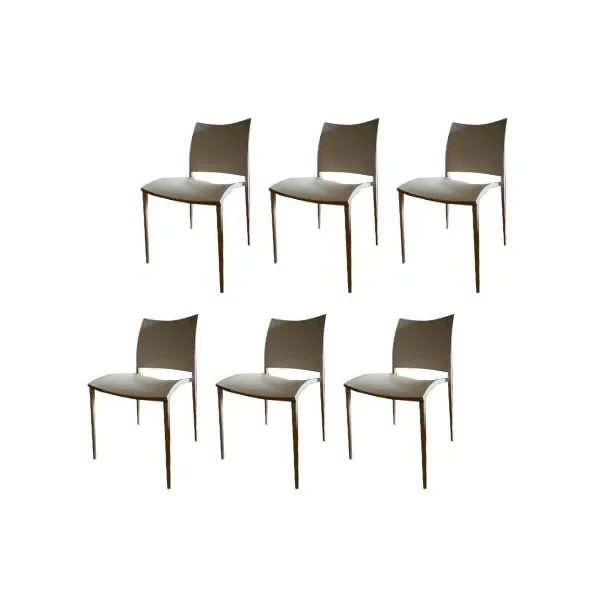 Set of 6 Sand stackable chairs in polypropylene (white), Desalto image