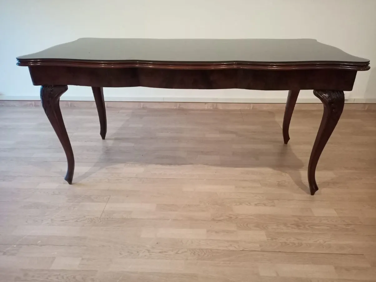 Vintage walnut wood table, 2