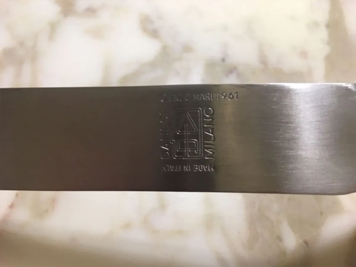 Benbecula letter opener by Enzo Mari in steel, Danese Milano 2