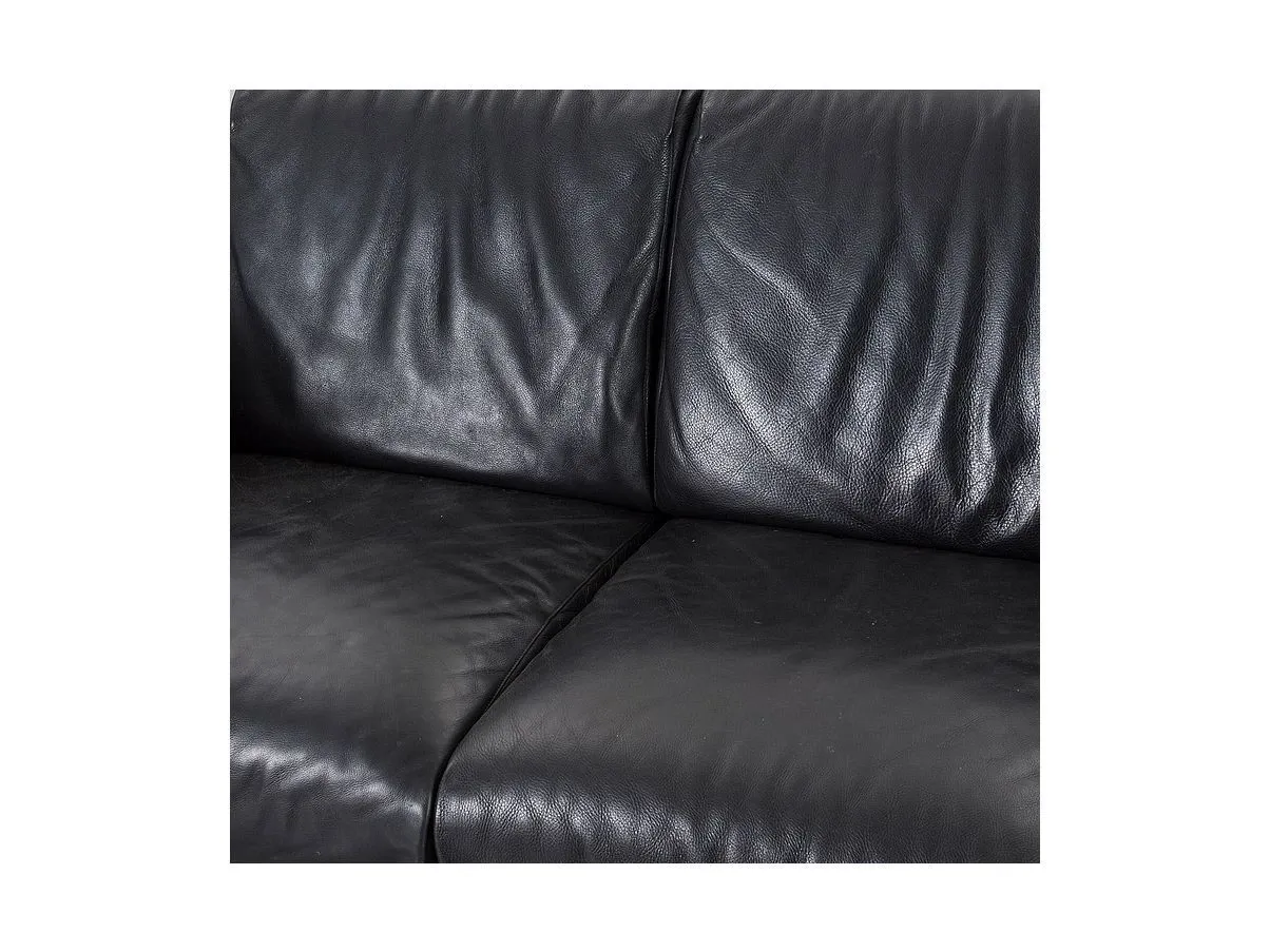 Razius sofa in vintage black leather (19th century), Matteo Grassi 6