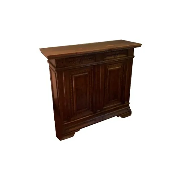 Vintage Wooden Sideboard with Doors and Drawers (1900), image
