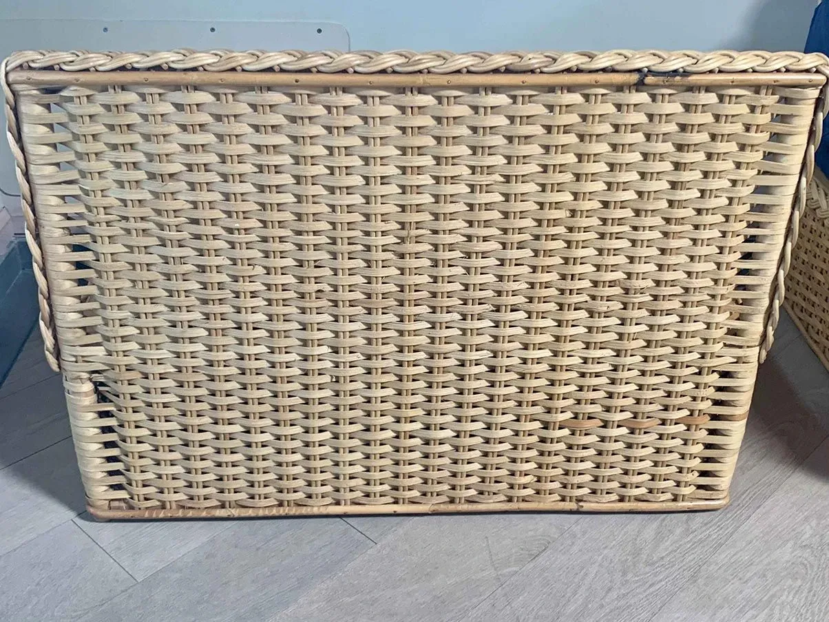 Vintage Modulares Sofa aus Rattan und Stoff (80er Jahre) 3