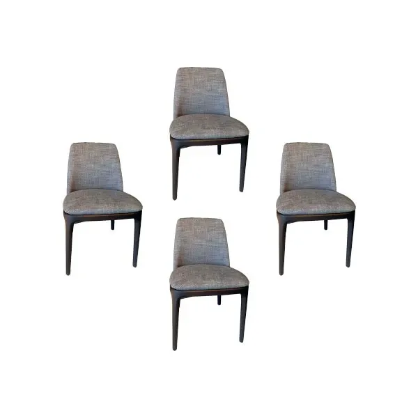 Set of 4 Grace chairs in oak wood and fabric, Poliform image