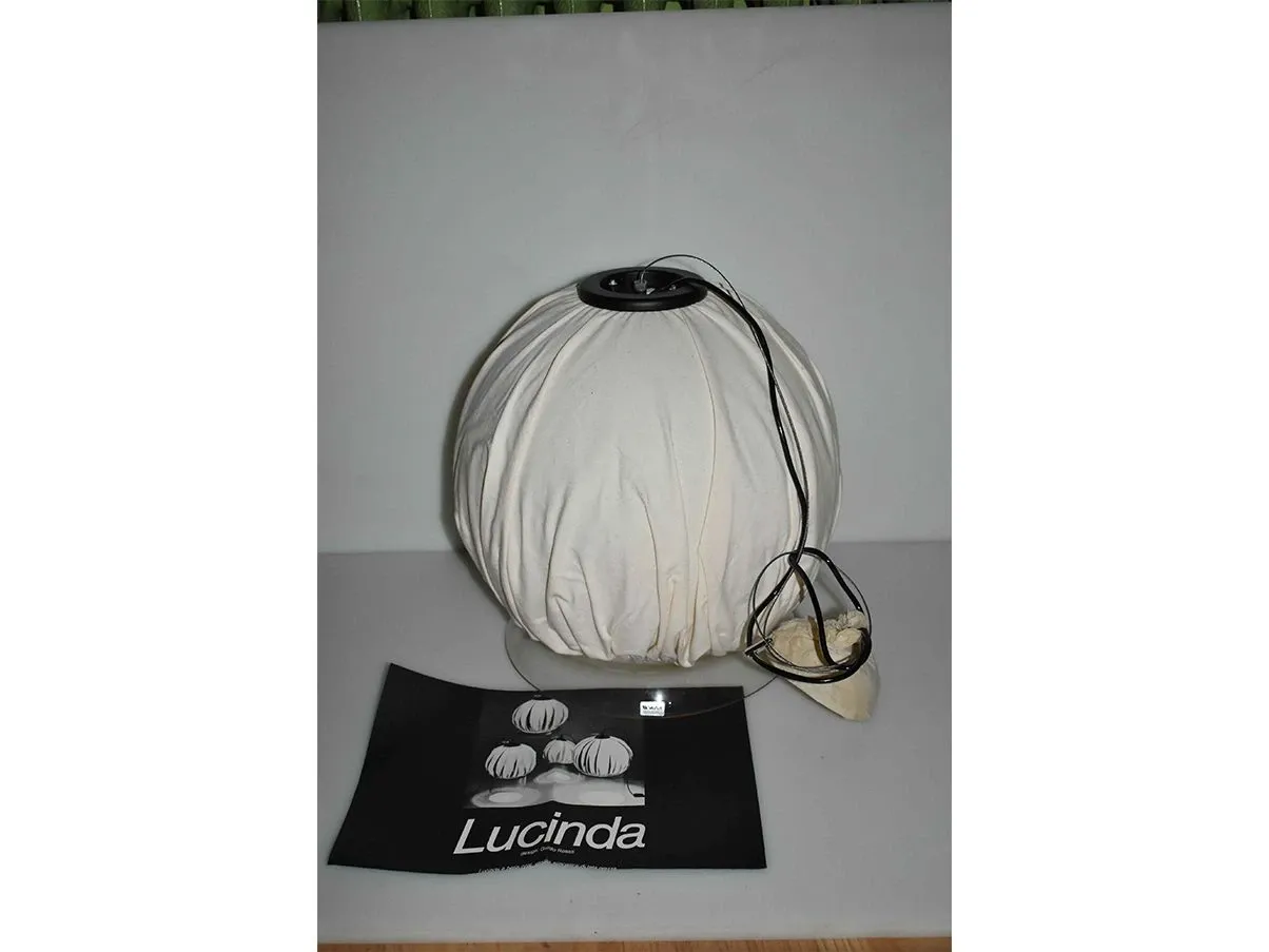 Lucinda suspension lamp in glass and fabric, Ve-Art 1