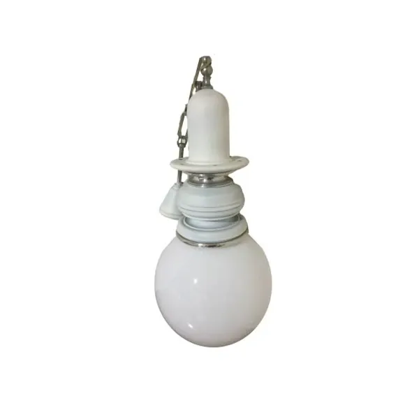 Vintage Opaline Glass Pendant Lamp (1950s) image