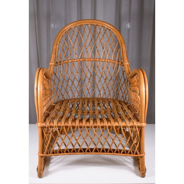 Poltrona in bambù curvato e intrecciato (anni '70), Gervasoni image
