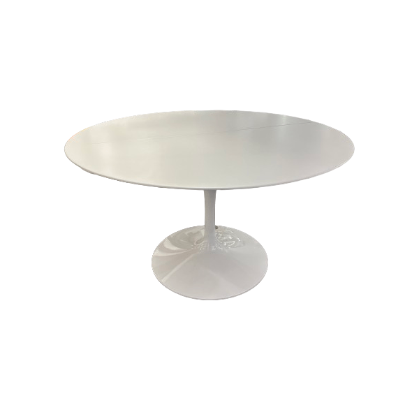 Round white extendable table, Sigerico image