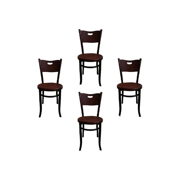 Set of 4 wooden Lumen chairs, Thonet image