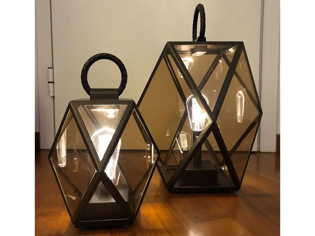 Set 2 lanterne Muse per esterni in bronzo (LED), Contardi 
