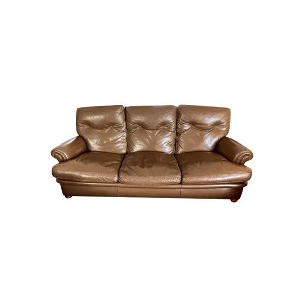 Edoardo 3-seater sofa in brown leather, Poltrona Frau image