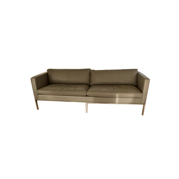3-seater gray leather sofa, Artifort image