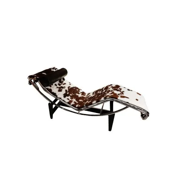 Chaise Longue LC4 leather with fur with headrest, Cassina image