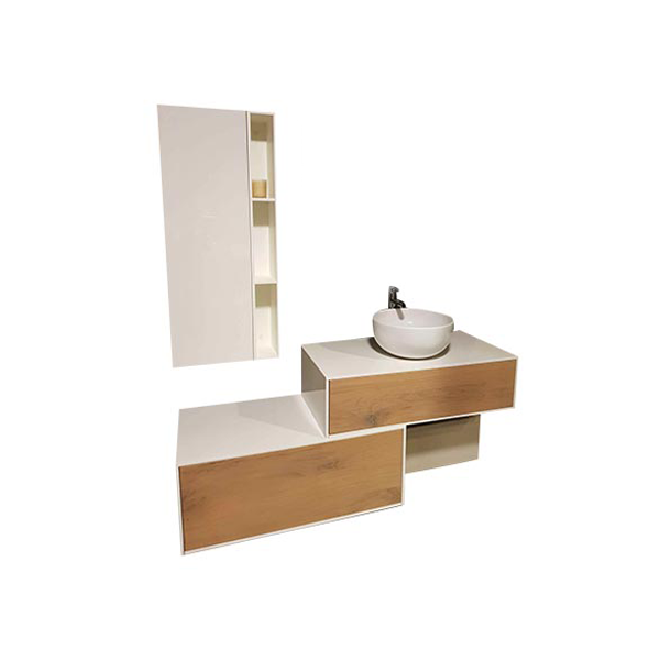 Sky bathroom furniture washbasin composition in laminate, Arbi image