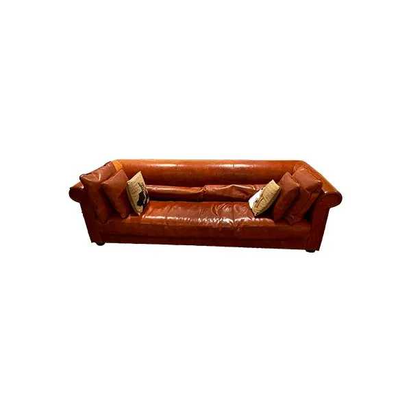 4 seater Chesterfield sofa in leather (brown), Baxter image