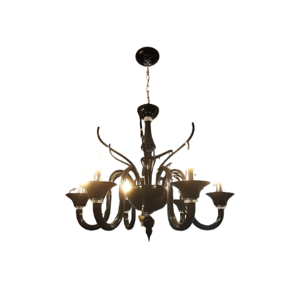 Lampadario a 6 luci Belzebù nero di Gallery Vetri d’Arte, Leucos image