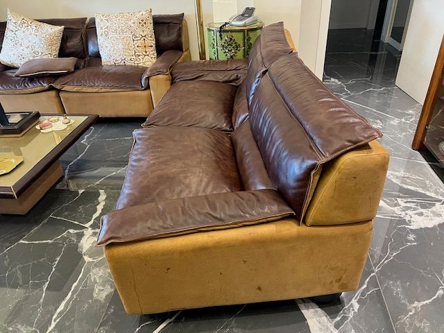 Set di 4 divani 4 posti vintage Linea Safari 2 Redwall di Carlo Bartoli 14
