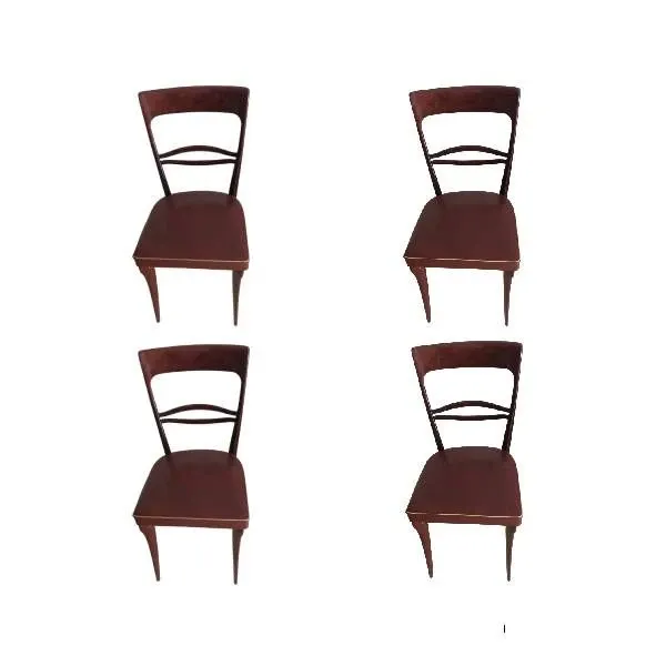 Set of 4 vintage beech wood chairs (1950s), image