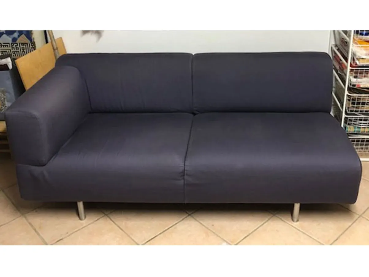 2 seater sofa Met 250 with fabric armrest (blue), Cassina 3