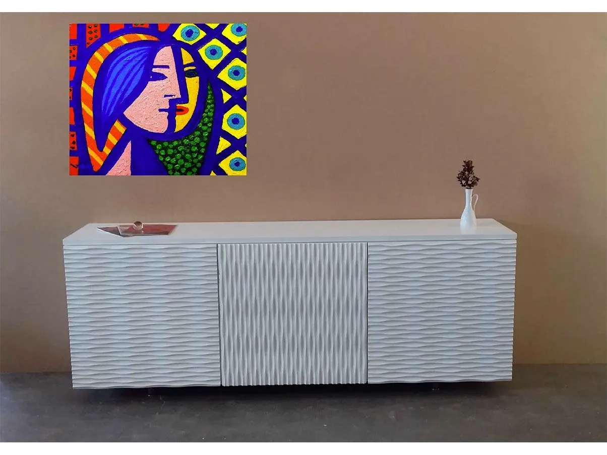 Onda sideboard set in wood with coffee table (white), Teknodesign 