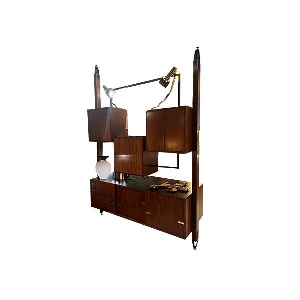 Mobile libreria vintage in legno di mogano (anni '60), image