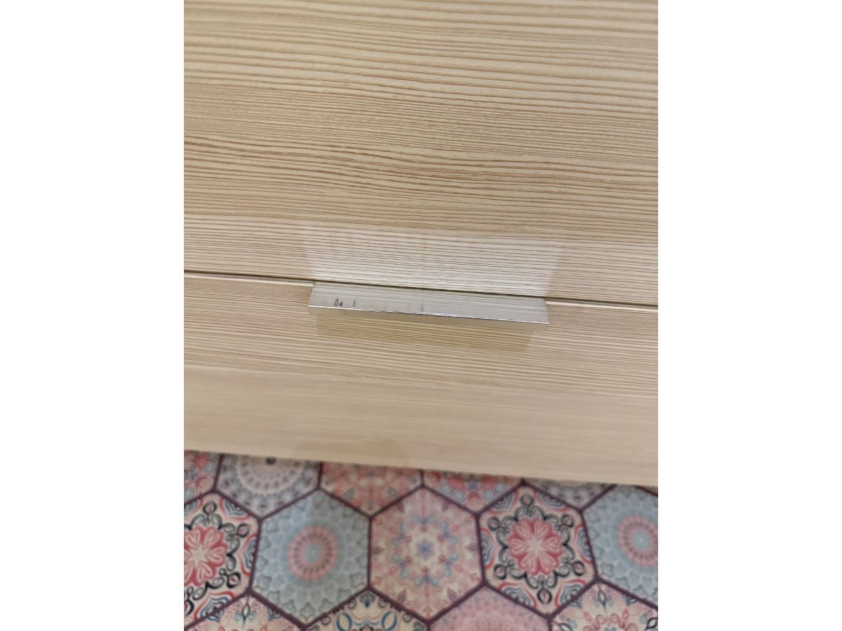 Badkamermeubel Ely in geborsteld lariks hout tweekleurig ecru Defects