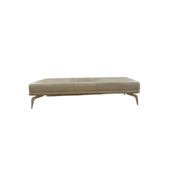 Leon bench in white leather, Driade image