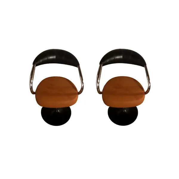 Set 2 poltroncine vintage anni '60 in ecopelle, 