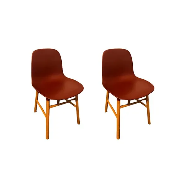 Set of 2 Form Chair chairs in plastic (red), Normann Copenhagen image