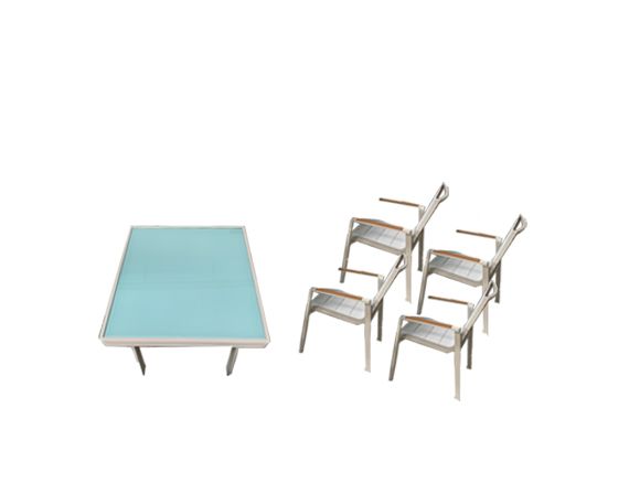 Set Nofi (1 table, 4 chairs), Higold image