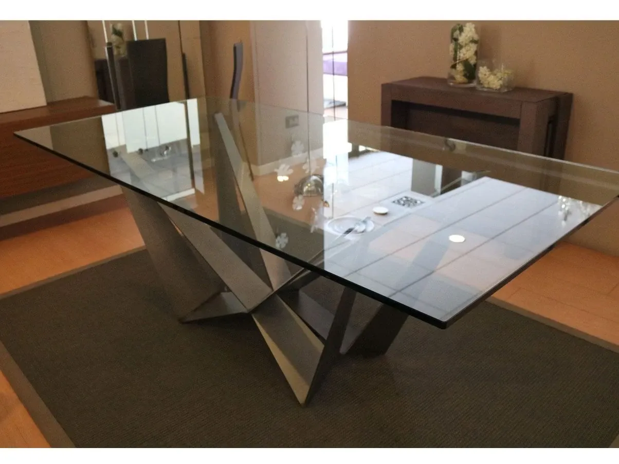 Tavolo rettangolare Skorpio in cristallo, Cattelan Italia 4
