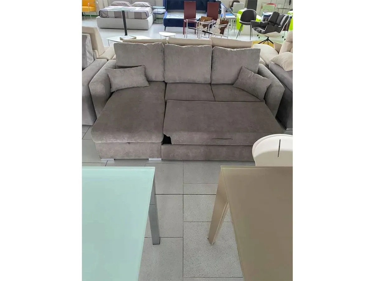 Schlafsofa mit Ottomane und Bettkasten (grau) 5