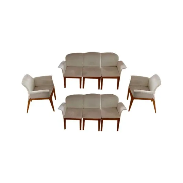 Set aus 8 Samtstühlen Sit von Pininfarina (weiß) 2