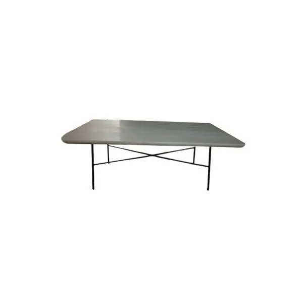 Disc rectangular coffee table in wood and metal, Ethnicraft image