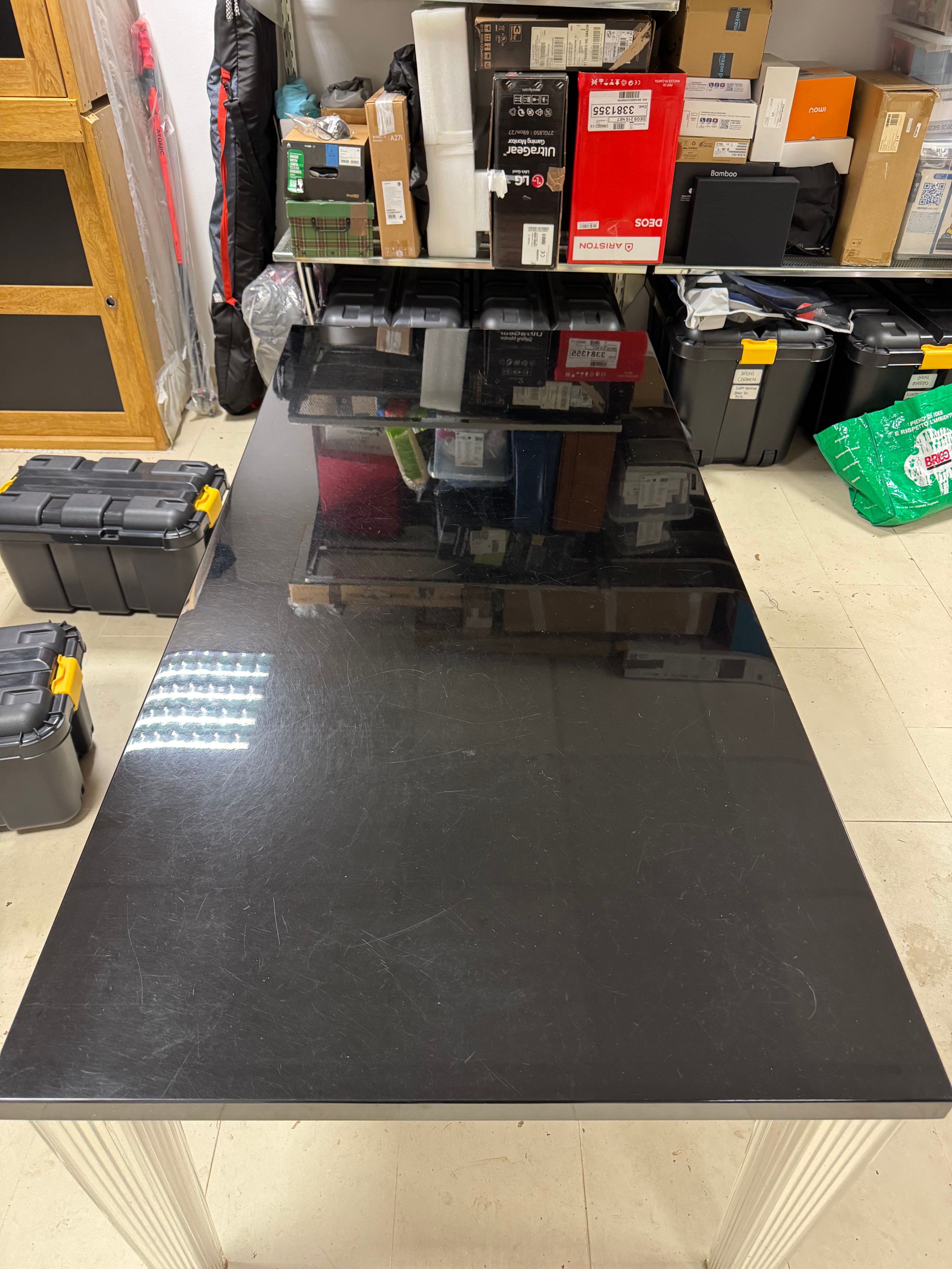 "Philippe Starck Black and Transparent Rectangular Dining Table Top Top" Main