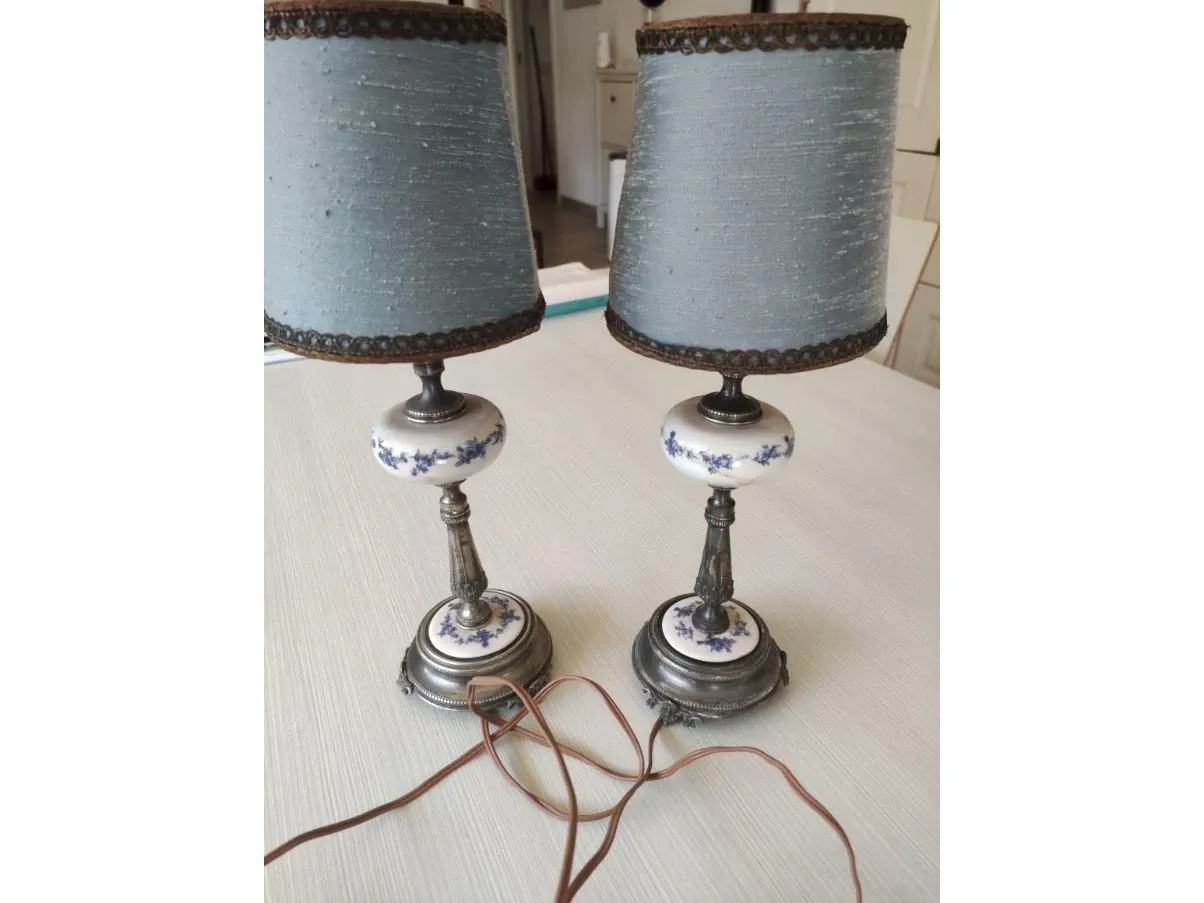 Lampada da tavolo vintage in porcellana,  3