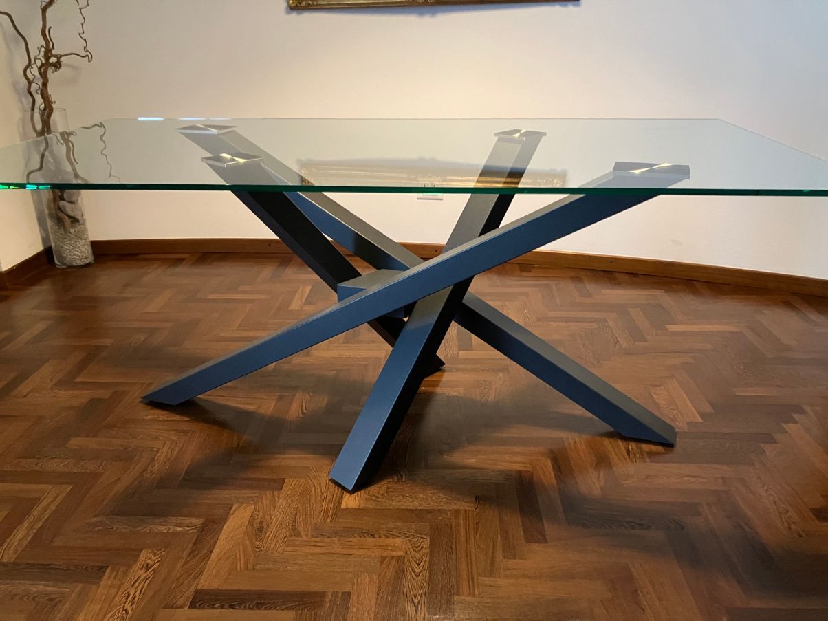 Shanghai table in glass and crystal Side