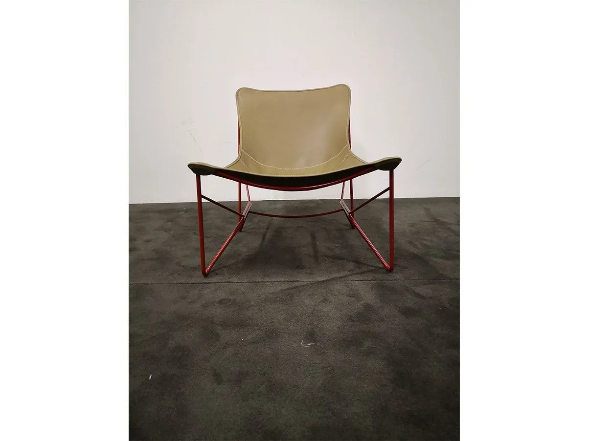 Set 2 poltroncine Gwen metallo e pelle (beige), Ivano Redaelli 5