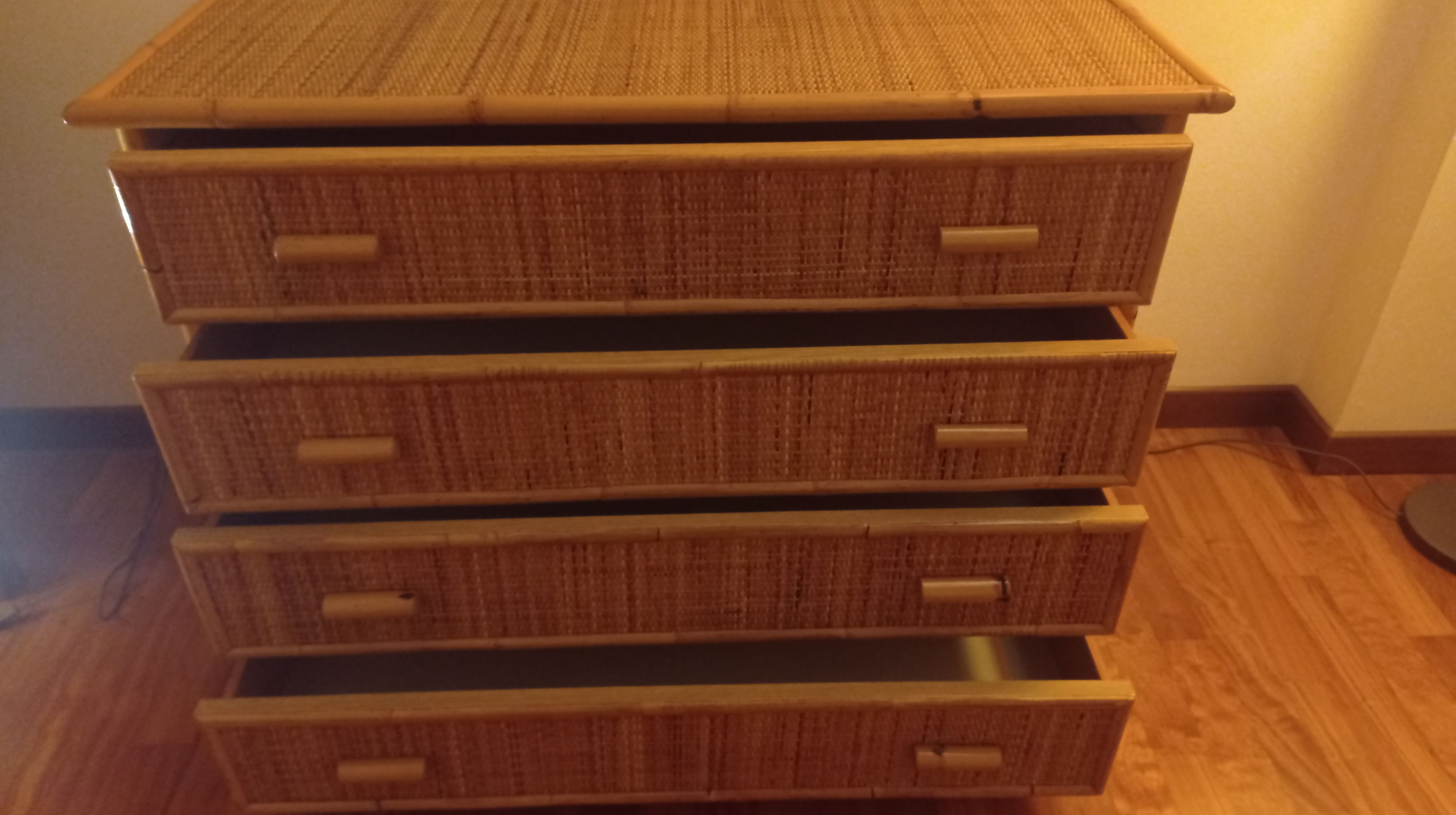 Kommode aus Rattan und Bambus (70er Jahre) Front