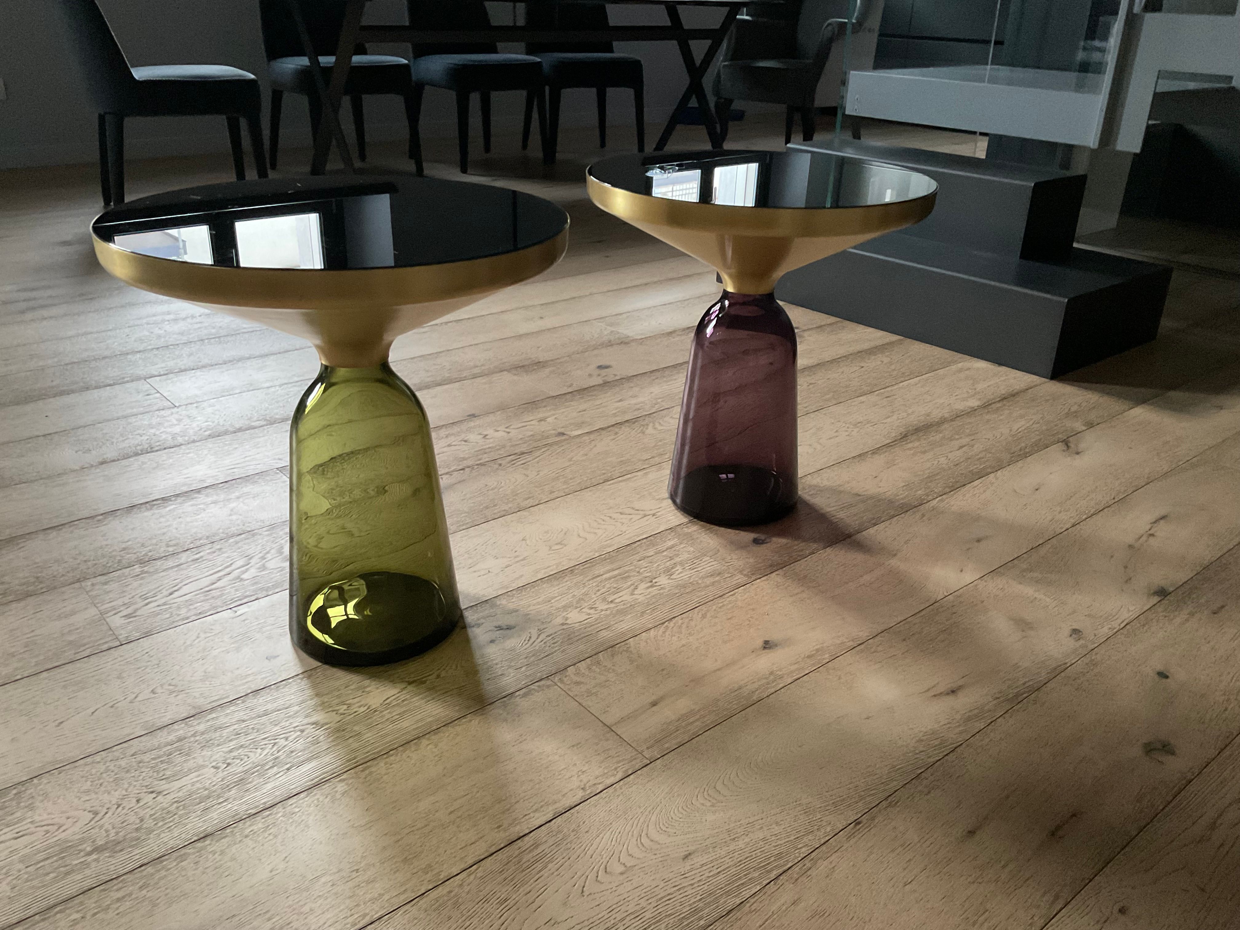 Set of 2 Bell blown glass bedside tables/side tables, Classicon Side