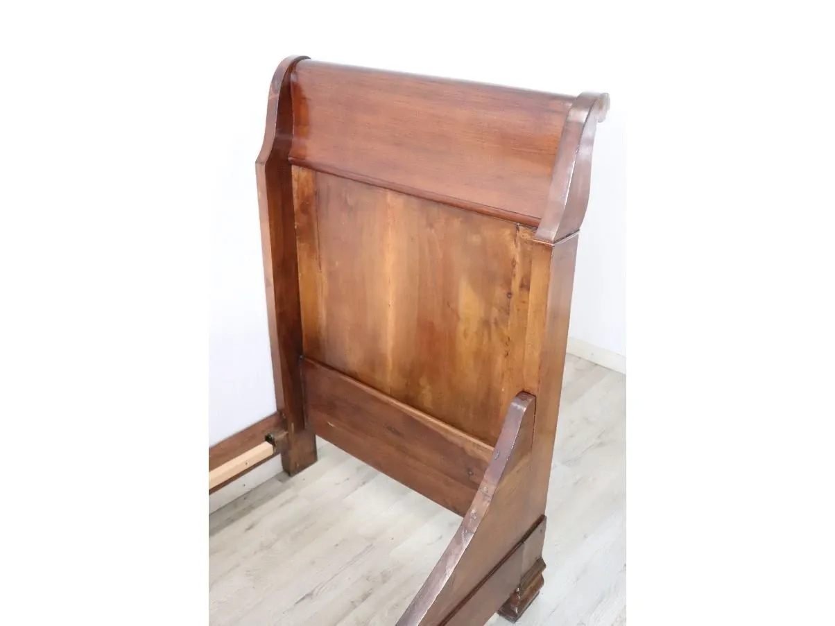 Letto singolo vintage in legno di noce ('800),  3