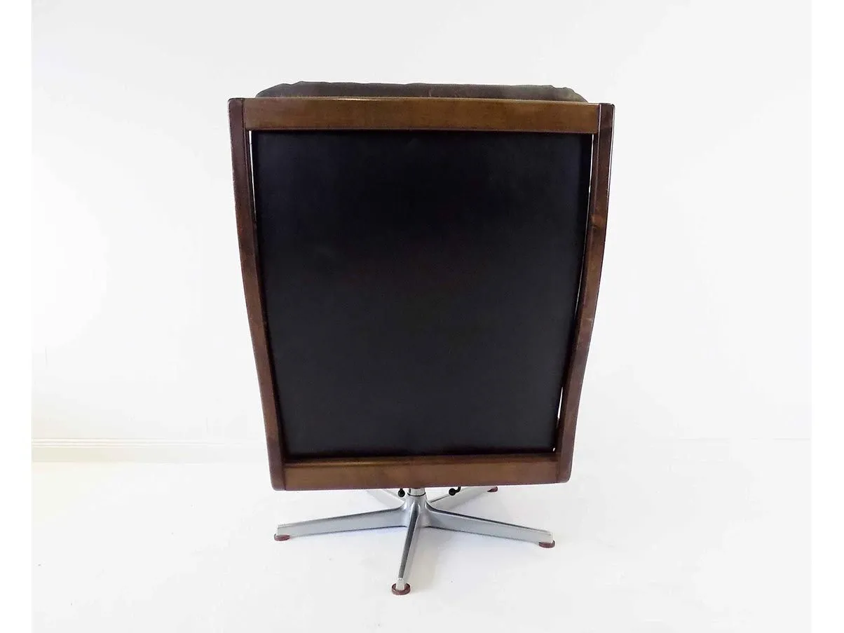 Vintage Ledersessel von Eugen Schmidt (schwarz) 3