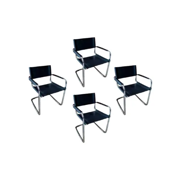 Set of 4 B33 armchairs by Mart Stam (black), Alivar image