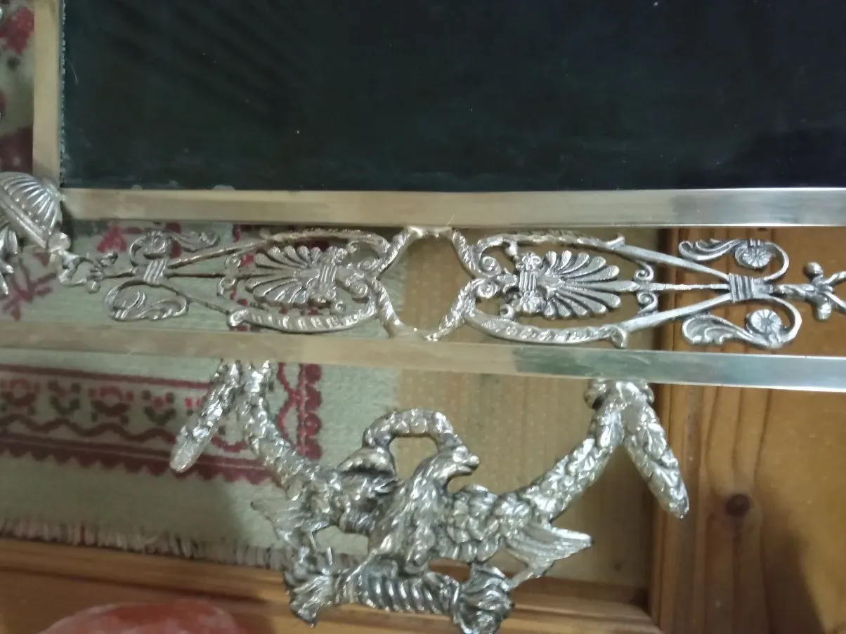 Vassoio vintage in bronzo con disegno floreale,  5