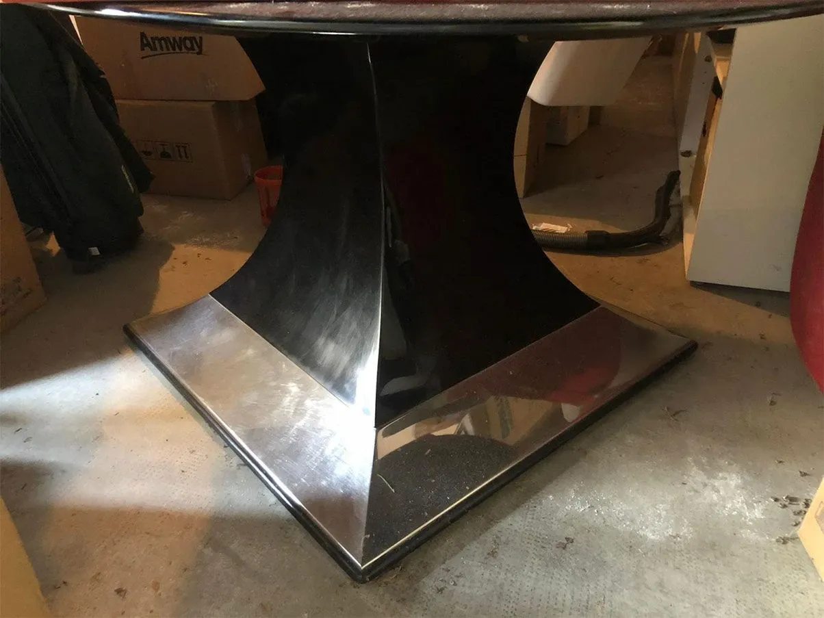 Tavolo ovale Base Quadra legno e cristallo (nero), Azucena 5