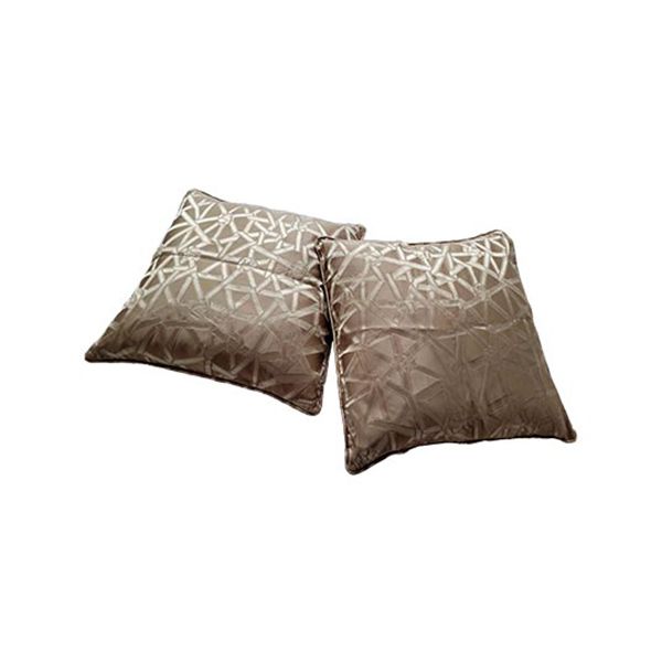 Set of 2 goose down cushions in fabric (golden), Rubelli image