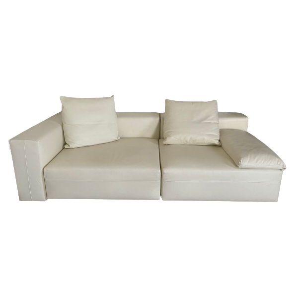 Freestyle 2-seater sofa in white leather, Molteni&C image