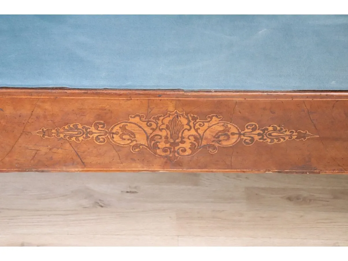 Vintage sofa in walnut and velvet (19th century) 1