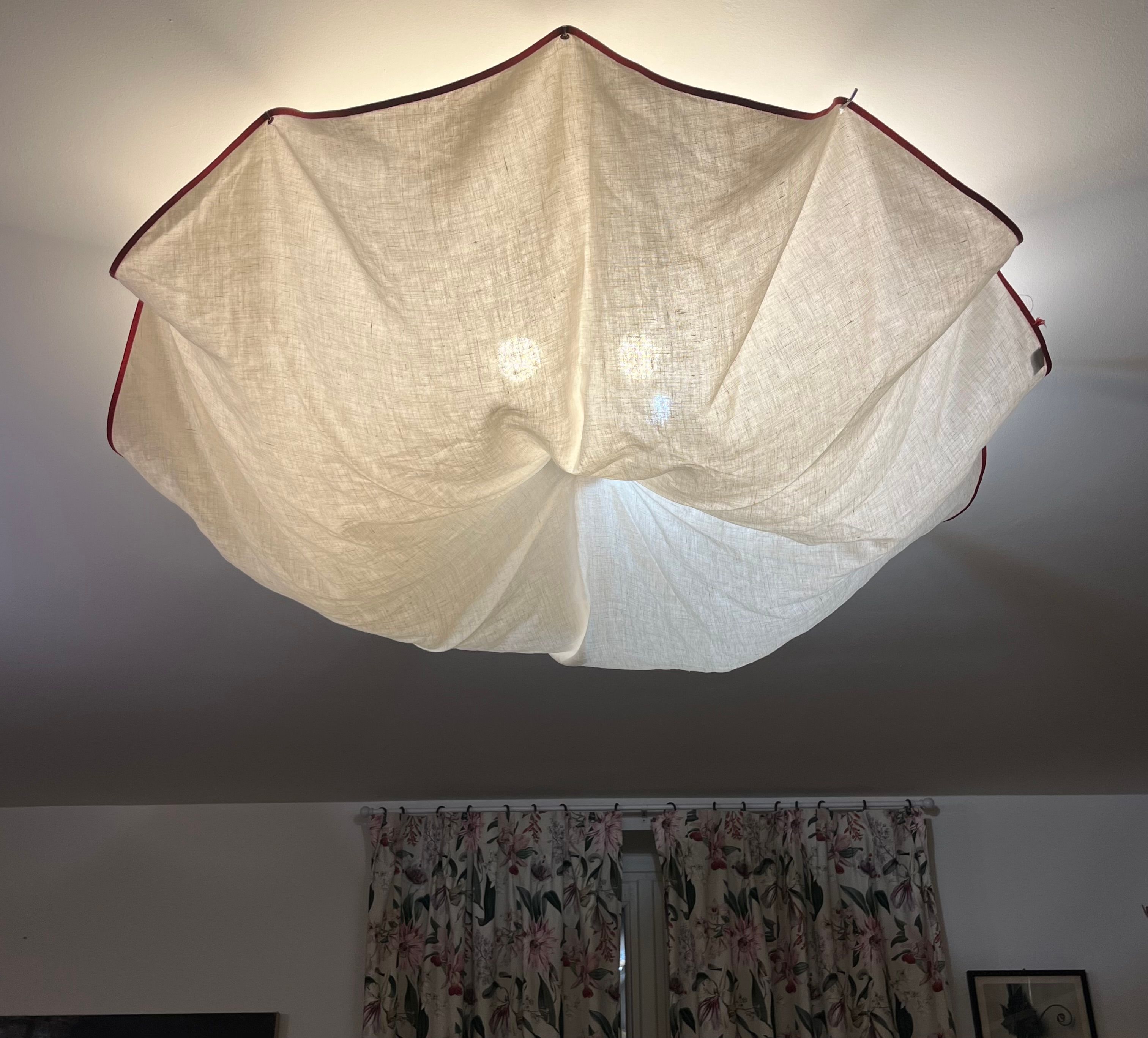 Celestia Linen Pendant Light by Tobia Scarpa (1980s) Main